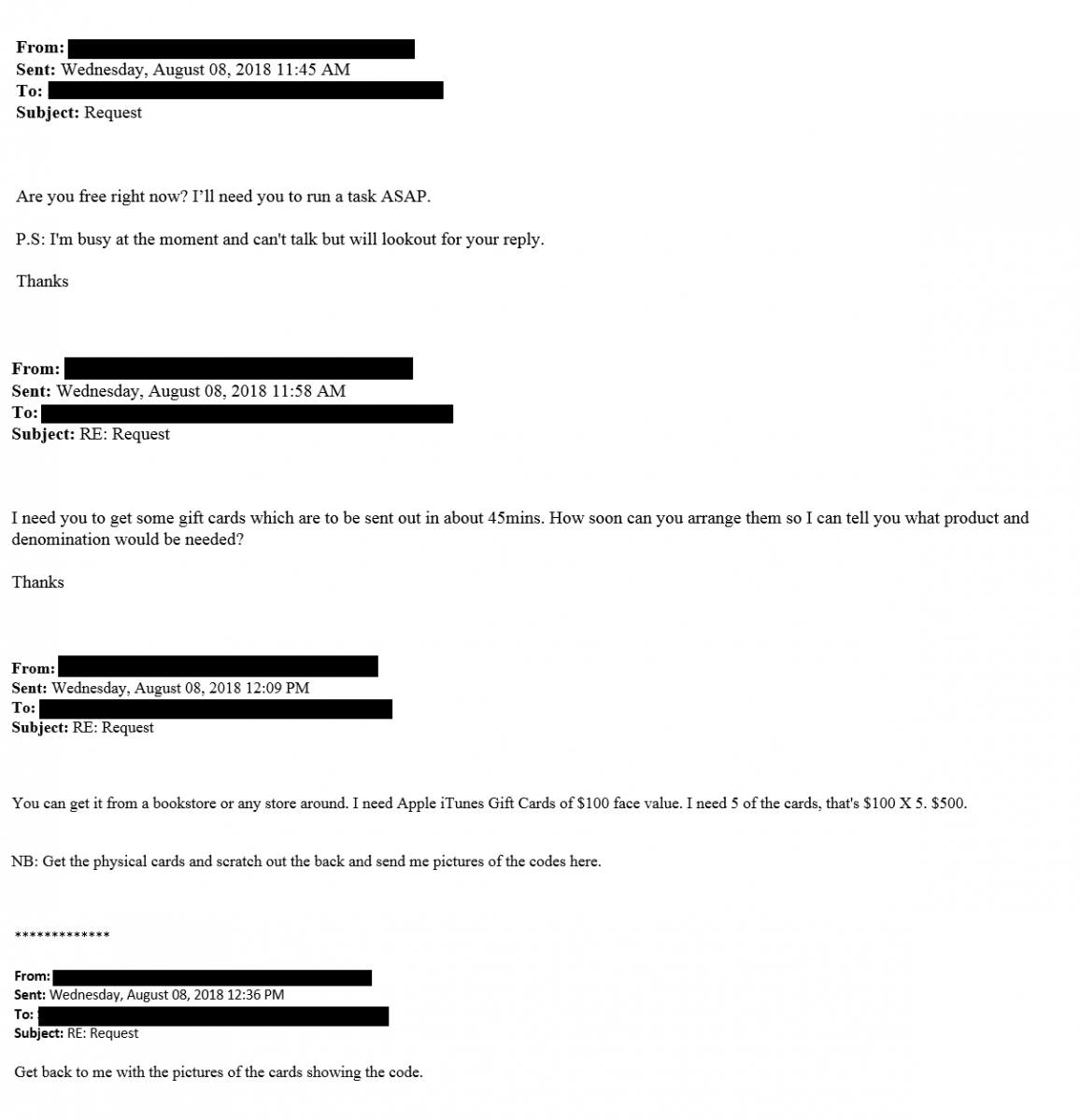 This is an image of an email exchange between a spear phishing target and the sender.