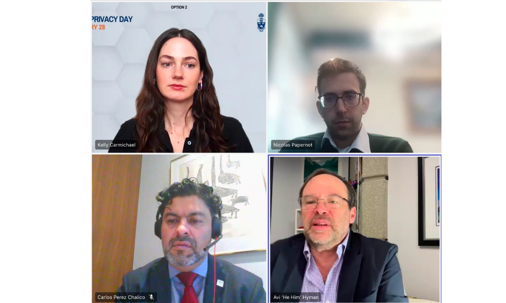Screenshot of panelists at the Data Privacy Day event