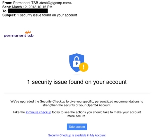 This is an image of a phishing attempt from an e-mail address that impersonates a security admin.