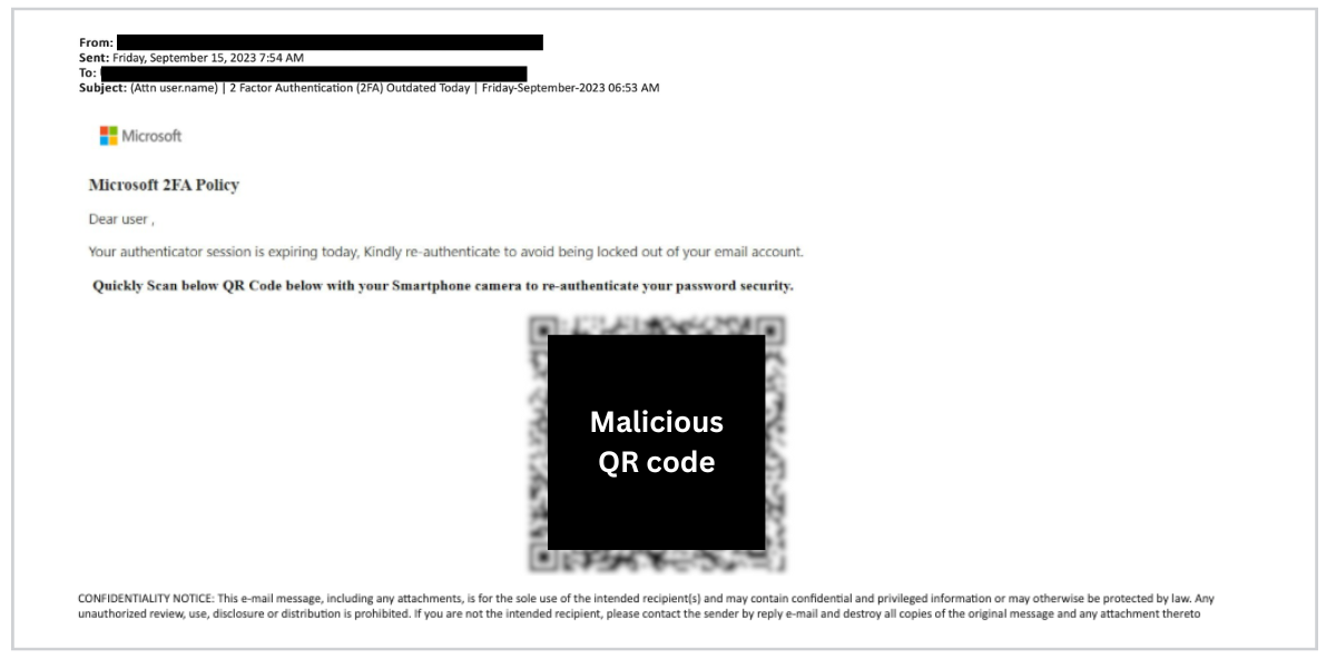 MFA phishing email sent to U of T members
