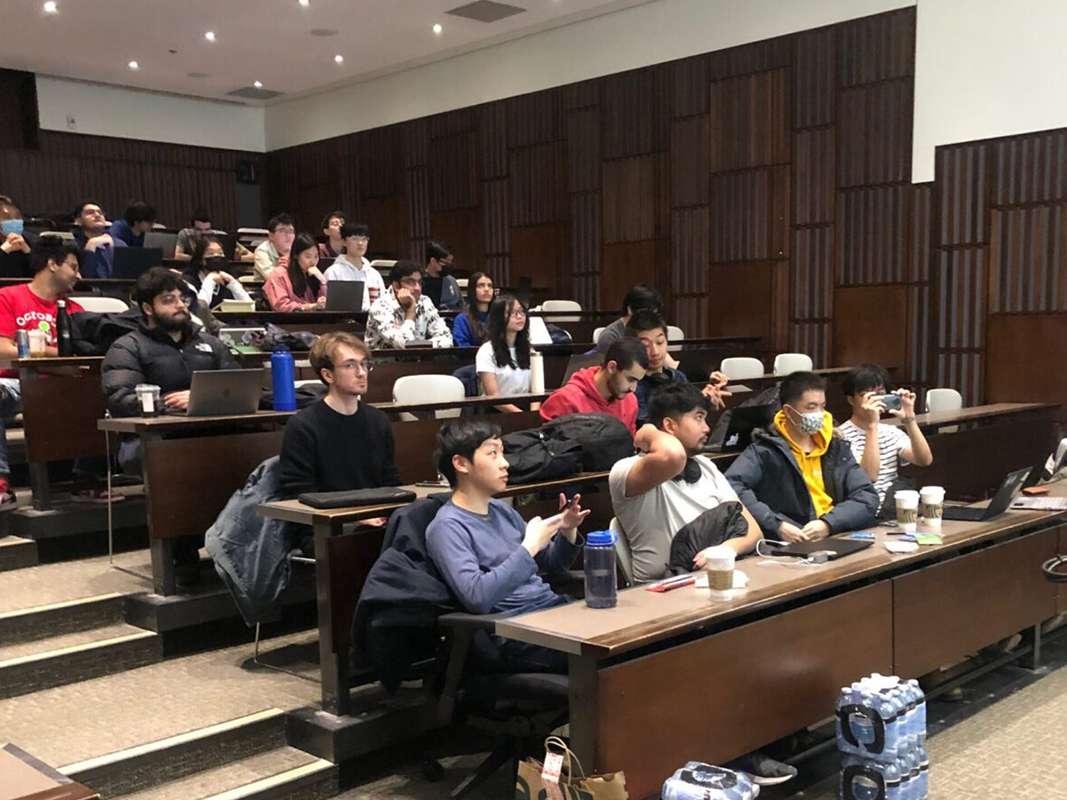 Students sitting in a classroom at the Capture the Flag event